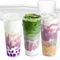 KingLux Mehrwegbecher 100Stück 500ml Partybecher mit Deckel Spülmaschinenfeste PP-Becher, (100-tlg)