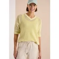 CECIL Strickpullover im Crochet-Look/moderner Sommerstrick