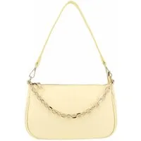 ITALYSHOP24 Schultertasche Made in Italy DAMEN LEDER TASCHE Pochette mit Kette CrossOver City Bag, Handtasche Umhängetasche Clutch Ledertasche Bodybag Schmucktasche