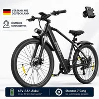 PixelPilot E-Bike Cityrad 26 Zoll Elektrofahrrad 48V 13Ah Akku, Shimano 7-Gang, Abnehmbarer Korb, 7 Gang, Nabenmotor, 624 Wh, (Packung)