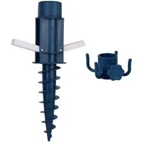 Sekey Schirmhalter Sonnenschirmhalter Bodendübel Einschraubhülse mit Aufhängehaken, für Stöcke bis Ø 32 mm
