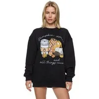 Worldclassca Sweatshirt Worldclassca Oversized Sweatshirt PUMPKIN Print Langarm Pullover Pulli PRINT PUMPKIN SPICE AND ALL THINGS NICE