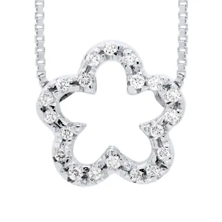 DIADEMA - Halskette mit Diamanten - Blume - Weißgold
