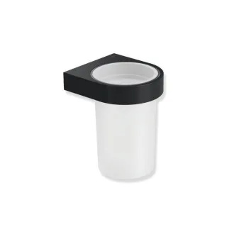 Hewi System 800 Becher 800.04.11065DC schwarz tiefmatt, Kristallglas, pulverbeschichtet