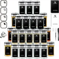 KingLux Gewürzbehälter 35Stk.Glas Gewürzdosen 120ml,Gewürzgläser Eckig mit Gewürzetiketten, (35-tlg)