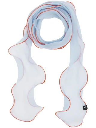 fraas - Seide Schal Transparenter Twilly Seidenschal mit Saum in Kontrastfarbe zen blue - Gr. - OS