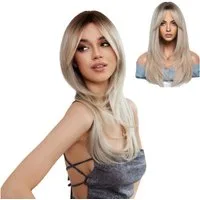 VEKROBOT Toupet Gestufte Naturlook Perücke Kurzes Damen-Vollcap mit verlaufendem Pony