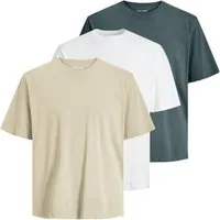 Jack & Jones T-Shirt 3er Pack Loose Tee SS Crew Neck mit locker geschnittener Passform
