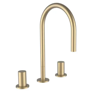 LAUFEN 3-Loch Waschtischmischer Kartell LAUFEN Schwenkauslauf Ausladung 166 mm ohne Ablaufventil PVD H3123330832201
