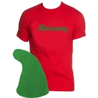 coole-fun-t-shirts Kostüm Minizwerg Kostüm T-Shirt + Mütze rot - grün S M L XL 2XL 3XL 4XL 5XL
