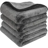 Refined Living 4er Set Mikrofaser Trockentücher Auto 1200GSM, Poliertücher 40x40cm Mikrofasertuch (Hochwertige Mikrofaser, 40x40 cm, Mikrofaser Trockentuch Auto, Auto Poliertuch fusselfrei, Auto Reinigungstücher, Auto Wasch Zubehör, Auto Trockentuch 