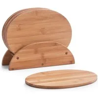 Zeller Present Frühstücksbrett Bamboo, Bambus, (Set, 7-St), oval