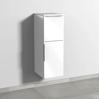 Sanipa 3way Mittelschrank mit 1 Tür und 1 Auszug, Weiß-Glanz, UF12578 UF12578