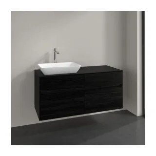 Villeroy und Boch Collaro Waschtischunterschrank C113B0AB 120x54,8x50cm, Waschtisch links, LED-Beleuchtung 8,8 W, black oak