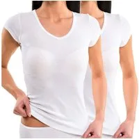 HERMKO Unterziehshirt 17880 (Pack, 2er) Baumwolle/Modal, V-Neck und Flügelarm, angenehm weich