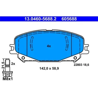 ATE Bremsbel?ge vorne Renault 13.0460-5688.2