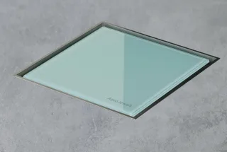 ESS Aqua Jewel Quattro 15x15 cm, Glas Grün, variable Sperrwasserhöhe von 50 bis 25 mm, AJQ-15x15-GG AJQ-15x15-GG