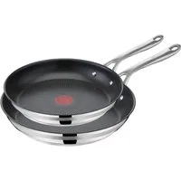 Tefal Pfannen-Set Jamie Oliver Cook Smart, Edelstahl (Set, 2-tlg., Pfannen 24/28 cm), Antihaftversiegelung, Induktion, Thermo-Signal, spülmaschinenfest
