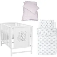Baby-Delux Komplettbett Babybett Mia Komplettset, 7-tlg., Kinderbett 60x120 cm weiß, Bettset verschiedene Designs