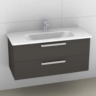 Artiqua 412 Waschtischunterschrank für Softmood T0559, Stahlgrau, 412-WU2L-I36-7142-88 412-WU2L-I36-7142-88