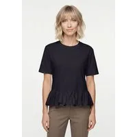 RICHROYAL T-Shirt mit tollem Volant, aus reiner Baumwolle