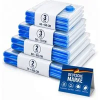 Allyson Vakuumbehälter Vakuumierbeutel für Kleidung Mit Pumpe – platzsparend & luftdicht, (Komplett-Set), 16 Stück und 4 verschiedenen Beutelgrößen