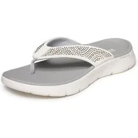 Skechers GO WALK FLEX SANDAL Zehentrenner Sommerschuh, Badeschuh, Strandschuh mit Nietenverzierung
