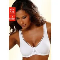 petite fleur by Lascana Minimizer-BH (Packung, 2 Stück) mit Bügel, Baumwolle, mit nahtlosen Cups, T-Shirt-BH, große Größen