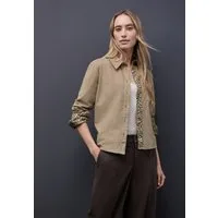 STREET ONE Langarmbluse mit Tapedetails im Leo-Look