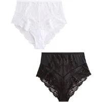 Next High-Waist-Slip Hochbund-Spitzenslips, 2er-Pack (2-St)