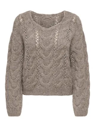 JDY - JDYDINEA KIA L/S STRUCTURE PULLOVER KNT Brownie - Gr. - M