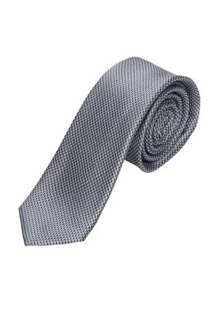 s.Oliver BLACK LABEL - Krawatte aus Seidenmix mit Jacquard-Muster grau - Gr. - 1