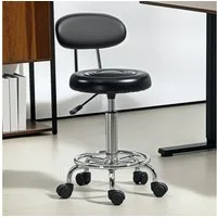 HOMCOM Drehhocker höhenverstellbar (Arbeitshocker, 1 St., Bürohocker), für Büro, Schwarz