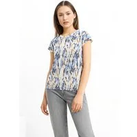 soyaconcept T-Shirt SC-ARETHA 38 aus Polyester, lockere Passform, Kurzarm, Rundhalsausschnitt
