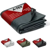 A-TEX® Schutzplane Abdeckplane Gewebeplane Plane mit Ösen 90 g/m² grau 2 x 3 m
