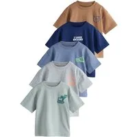 Next T-Shirt T-Shirt mit Grafik und kurzen Ärmeln, 5er-Pack (5-tlg)