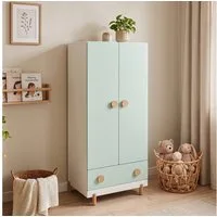 en.casa Kinderkleiderschrank »Vaarentaa« mit Schublade 126x60x41 cm Weiß/Mintgrün