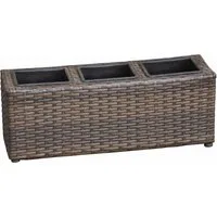 dazikemo Blumenkasten Balkonkasten Pflanzkübel Madeira braun