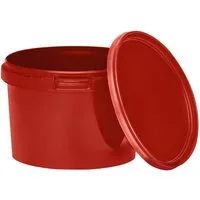 BENBOW Aufbewahrungssystem Eimer mit Deckel 30 20 10 1 0,5 L Rot Lebensmittelecht Eimer, Polypropylen - Lebensmittelecht, Geschmacksneutral, Auslaufsicher, (1-tlg., PZH-, BRC- und DIN-ISO-zertifiziert), für Lebensmittel, Farben, Chemikalien