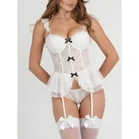 Elegant Love Babydollkleid Dessous-Set für Damen im Corsagen-Stil – Sexy Lingerie-Set (Set, 2-tlg., Korsett-Top + Ouvert-Tanga) Reizwäsche – Elegante Nachtwäsche für besondere Momente