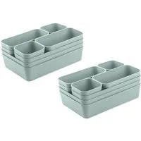 Engelland Schubladeneinsatz Schubladen-Organizer (Vorteils-Set, 16 St., individuelle Anordnung, passend für alle gängigen Schubladen), BPA-frei, spülmaschinengeeignet, gefrierschrankgeeignet