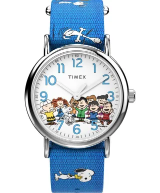 Timex Weekender X Peanuts Gang's All Here Unisex Blaue Uhr TW2W19400