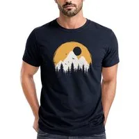 Neverless Print-Shirt Herren T-Shirt Outdoor Print Natural Badge Logo Wandern Fashion mit Print