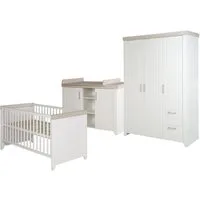 roba® Babyzimmer-Komplettset Felicia, Gitterbett, Wickelkommode & 3-türiger Drehtürenschrank, umbaubar