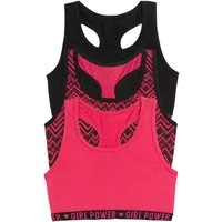 bonprix Bustier (Packung, 3er) aus Baumwolle und Elasthan, 3er-Pack, mit modischem Schriftzug