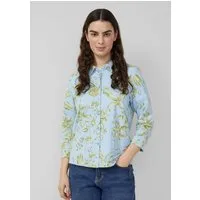 s.Oliver Kurzarmbluse T-Shirt Elastische Jersey-Bluse mit 3/4-Ärmeln
