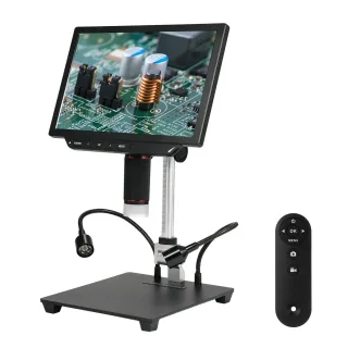 10.1 inch Video Microscope Large Anti-glare IPS Screen Coin Microscope with 13MP Camera 1X-8X 4K HD Video/Photo USB Micr