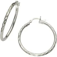 Vivance Paar Creolen 925 Silber rhodiniert 24mm