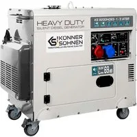 Könner & Söhnen Stromerzeuger KS 9200HDES-1/3 ATSR, 7,50 in kW, (18PS 4-Takt Dieselmotor, E-Start, Vorwärmer, 1-tlg., LED-Anzeige, Kupfer, Lärmarm, 7500/6400 Watt), 1x16A (400V)/ 1x32A (230V), für privaten und gewerblichen Gebrauch