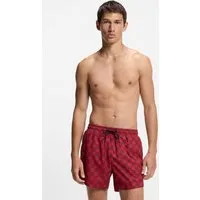 HUGO Badeshorts AARON mit Schachbrett-Logos, elastischer Bund